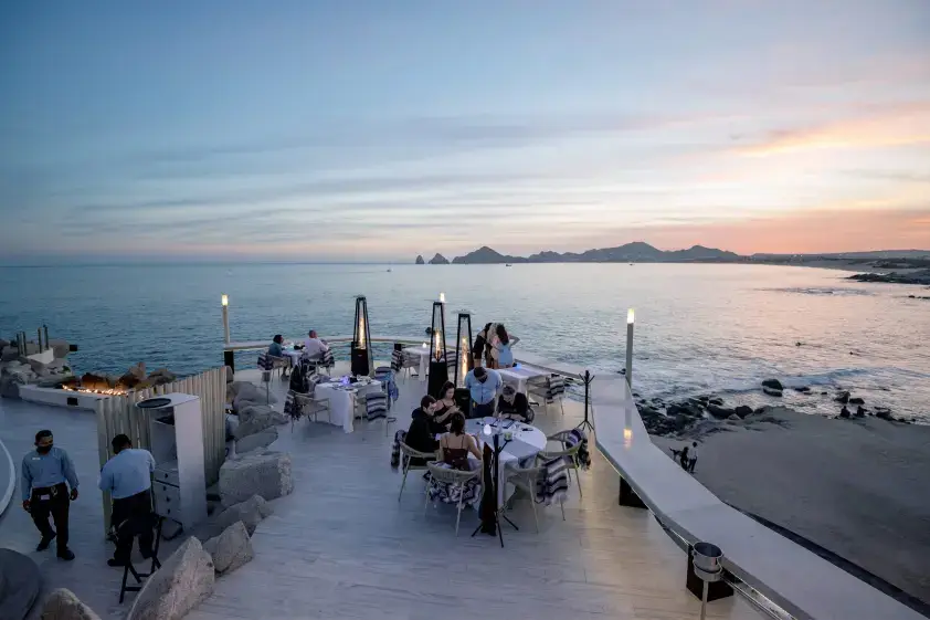 Fine dining at sunset