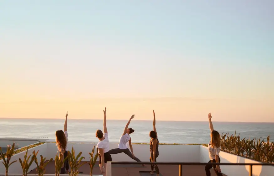 Sunrise yoga at the ocean